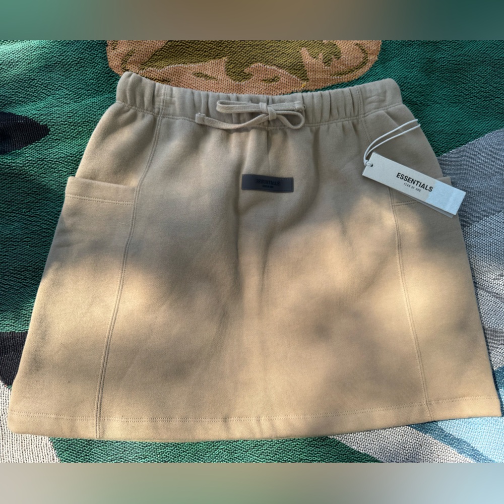 Essentials Beige Drawstring Skirt